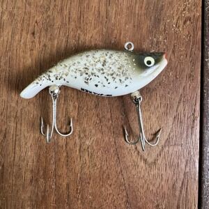 Heddon VINTAGE 3/8 oz Hi-Jacker White Silver‎ double treble hook fishing lure